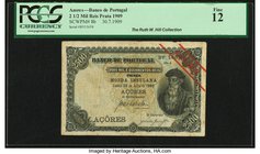 Azores Banco de Portugal 2 1/2 Mil Reis Prata 30.7.1909 Pick 8b PCGS Fine 12. 

HID09801242017