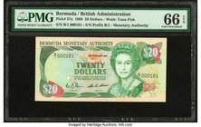 Bermuda Monetary Authority 20 Dollars 20.2.1989 Pick 37a PMG Gem Uncirculated 66 EPQ. 

HID09801242017
