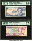 Bermuda Monetary Authority 10; 5 Dollars 31.5.1999; 24.5.2000 Pick 42d; 51a PMG Gem Uncirculated 66 EPQ; Superb Gem Unc 67 EPQ. 

HID09801242017