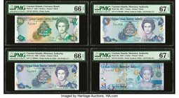 Cayman Islands Currency Board; Monetary Authority 5; 1 (3) Dollars 1996; 1998; 2001; 2010 Pick 17; 21a; 26a; 38a Four Examples PMG Gem Uncirculated 66...