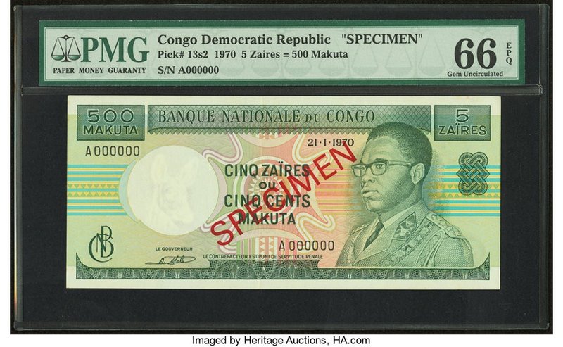Congo, Democratic Republic Banque Nationale du Congo 5 Zaires = 500 Makuta 21.1....