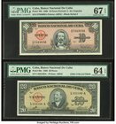 Cuba Banco Nacional de Cuba 10; 20 Pesos 1960 Pick 79b; 80c Two Examples PMG Superb Gem Unc 67 EPQ; Choice Uncirculated 64 EPQ. 

HID09801242017
