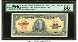Cuba Banco Nacional de Cuba 50 Pesos 1958 Pick 81s2 Specimen PMG About Uncirculated 55. Two POCs.

HID09801242017