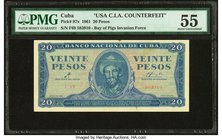 Cuba Banco Nacional de Cuba 20 Pesos 1961 Pick 97x C.I.A. Counterfeit PMG About Uncirculated 55. Minor thinning.

HID09801242017