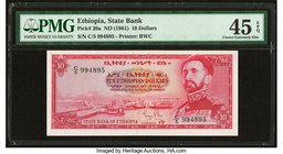 Ethiopia State Bank of Ethiopia 10 Dollars ND (1961) Pick 20a PMG Choice Extremely Fine 45 EPQ. 

HID09801242017