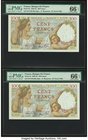 France Banque de France 100 Francs 9.1.1944 Pick 94 Two Consecutive Examples PMG Gem Uncirculated 66 EPQ. 

HID09801242017
