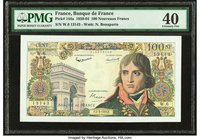 France Banque de France 100 Nouveaux Francs 5.3.1959 Pick 144a PMG Extremely Fine 40. Pinholes; small tear.

HID09801242017