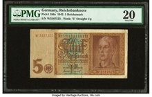Germany German Gold Discount Bank 5 Reichsmark 1.8.1942 Pick 186a PMG Very Fine 20. 

HID09801242017