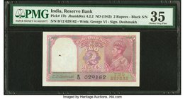 India Reserve Bank of India 2 Rupees ND (1943) Pick 17b Jhun4.2.2 PMG Choice Very Fine 35. Spindle hole.

HID09801242017
