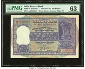 India Reserve Bank of India 100 Rupees ND (1957-62) Pick 44 Jhun6.7.4.1 PMG Choice Uncirculated 63. Staple holes at issue; minor rust; foreign substan...