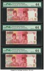 Indonesia Bank Indonesia 100,000 Rupiah 2004 / 2006 Pick 146c Three Solid Serial Number Examples PMG Choice Uncirculated 64. Solid 3s; 7s; 8s.

HID098...