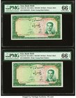 Iran Bank Melli 50 Rials ND (1951) / SH1330 Pick 56 Two Consecutive Examples PMG Gem Uncirculated 66 EPQ. 

HID09801242017