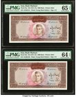 Iran Bank Markazi 1000 Rials ND (1971-73) Pick 94a Two Consecutive Examples PMG Gem Uncirculated 65 EPQ; Choice Uncirculated 64 EPQ. 

HID09801242017