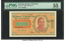 Katanga Banque Nationale du Katanga 100 Francs 31.10.1960 Pick 8a PMG About Uncirculated 55. 

HID09801242017
