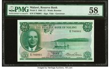Malawi Reserve Bank of Malawi 1 Pound ND (1964) Pick 3 PMG Choice About Unc 58. 

HID09801242017