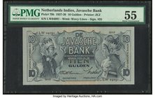 Netherlands Indies De Javasche Bank 10 Gulden 24.9.1937 Pick 79b PMG About Uncirculated 55. 

HID09801242017