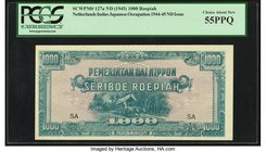 Netherlands Indies Japanese Occupation 1000 Roepiah ND (1945) Pick 127a PCGS Choice About New 55PPQ. 

HID09801242017