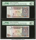 Qatar Qatar Central Bank 1 Riyal ND (1966) Pick 14b Two Consecutive Examples PMG Superb Gem Unc 67 EPQ. 

HID09801242017