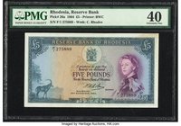 Rhodesia Reserve Bank of Rhodesia 5 Pounds 10.11.1964 Pick 26a PMG Extremely Fine 40. Stain.

HID09801242017