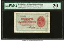 Seychelles Government of Seychelles 1 Rupee ND (1936) Pick 2f PMG Very Fine 20. Minor repairs.

HID09801242017