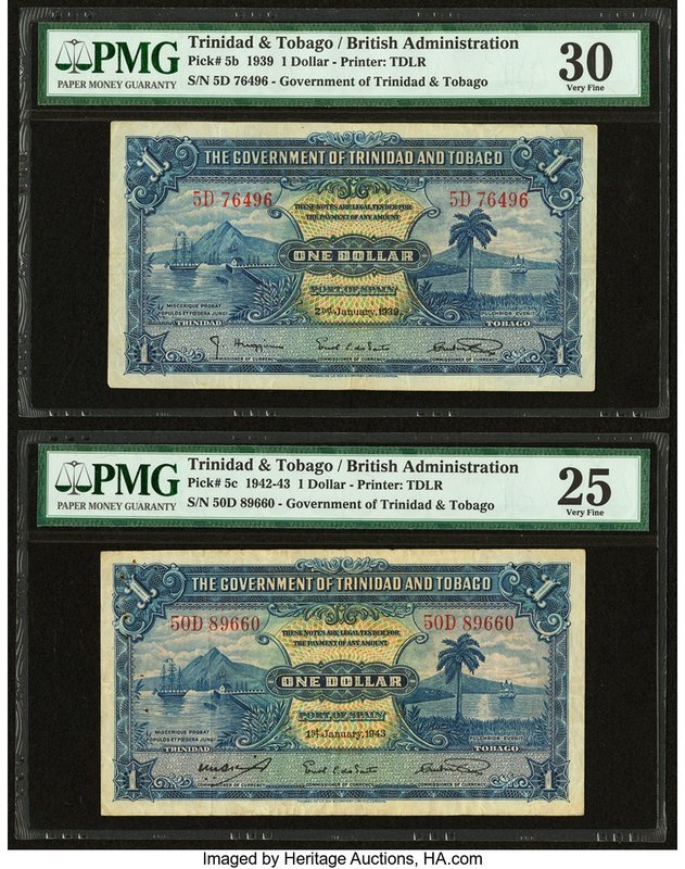 Trinidad And Tobago Government of Trinidad and Tobago 1 Dollar 2.1.1939; 1.1.194...