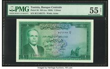 Tunisia Banque Centrale 1 Dinar ND (ca. 1958) Pick 58 PMG About Uncirculated 55 Net. Foreign substance.

HID09801242017