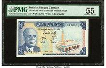 Tunisia Banque Centrale 1/2 Dinar 1.6.1965 Pick 62a PMG About Uncirculated 55. 

HID09801242017