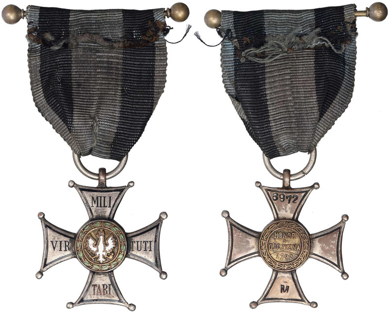 II RP, Srebrny Krzyż Orderu Virtuti Militarii Wtórnik nadaniowy zakł. Miecznika...