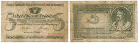 II RP, 5 marek polskich 1919
 Obiegowy egzemplarz. Liczne złamania. 
Grade: VF 
Reference: Miłczak 20c
Estimate: EUR 23 - 34