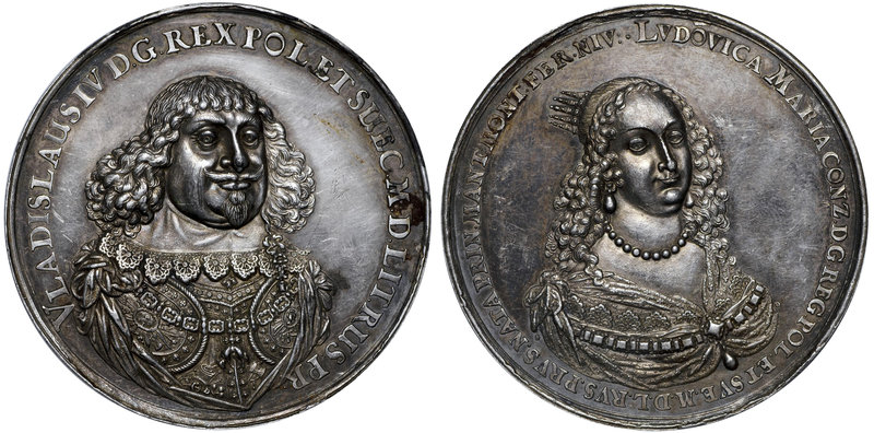 Władysław IV Waza, Medal zaślubinowy z Ludwiką Marią 1646 r. Dadler - Rzadkość
...
