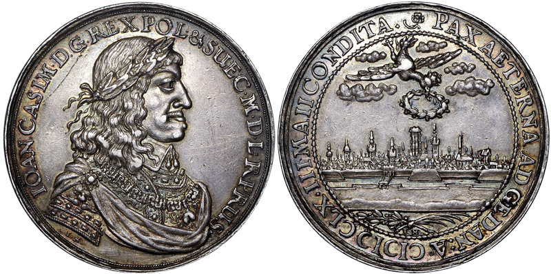 Jan II Kazimierz, Medal pokój wieczysty Gdańsk 1660 Höhn
 Piękny egzemplarz bar...