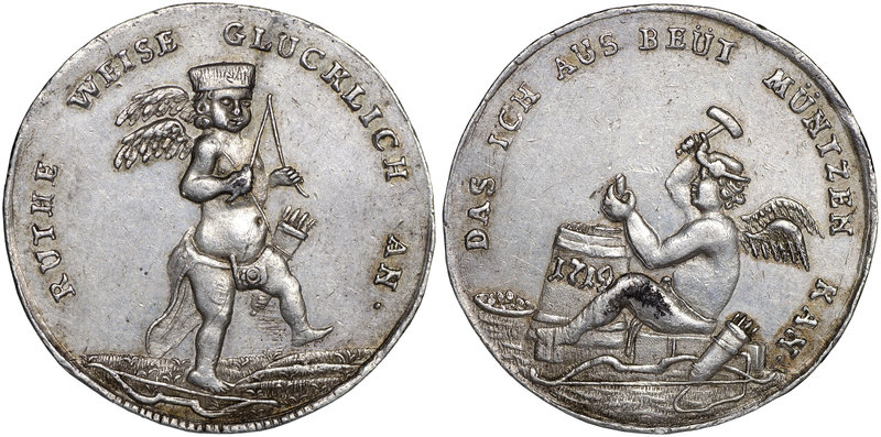 Germany, Saxony, Medal 1719 for wedding of Friedrich August II and Marii Josepha...