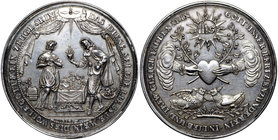 Deutschland, Medaille Johann Christoph Reteke Hamburg
Niemcy, Medal zaręczynowy Johann Christoph Reteke Hamburg XVII/XVIII wiek
 Piękny egzemplarz m...