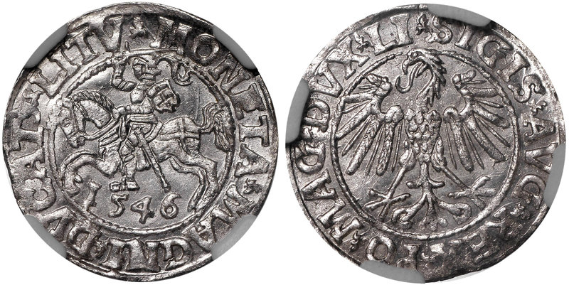 Zygmunt II August, Półgrosz 1546 Wilno - LI/LITV
 Piękny menniczy egzemplarz pó...