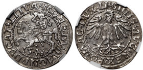Zygmunt II August, Półgrosz 1548 Wilno - LI/LITVA
 Piękny egzemplarz. Odmiana z rzymską cyfrą I i końcówkami legend LI/LITVA. 
Grade: NGC AU58 
Ref...
