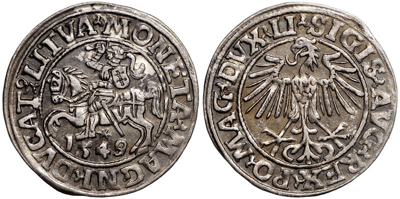 Zygmunt II August, Półgrosz 1549 Wilno - LI/LITVA
 Bardzo ładny egzemplarz w ci...