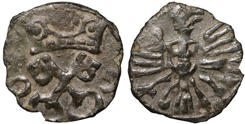 Zygmunt III Waza, Denar 1605 Poznań
 Ładny egzemplarz. Patyna. Wykruszenia krąż...