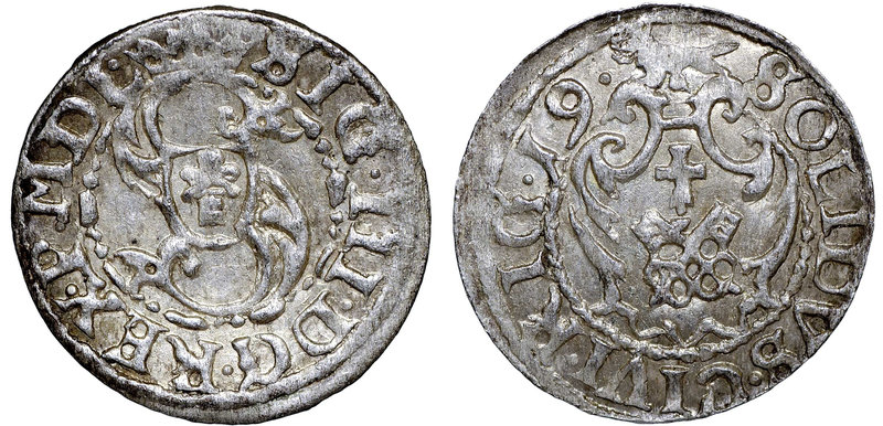 Zygmunt III Waza, Szeląg 1619 Ryga - P/RIG
 Odmiana napisu z P w legendzie awer...