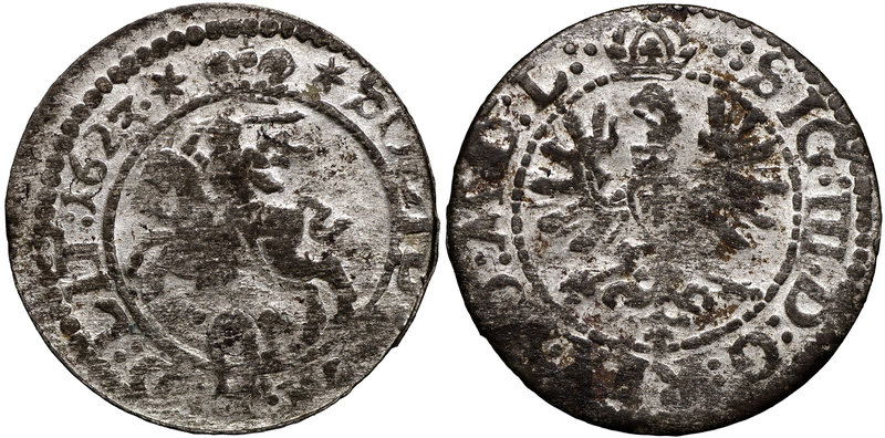 Zygmunt III Waza, Szeląg 1623 Wilno - M D L
 Piękny, okołomenniczy egzemplarz z...