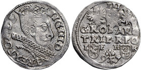 Zygmunt III Waza, Trojak 1597 Poznań - napis w dwóch wierszach
 Ładny egzemplarz ciekawszego trojaka. Odmiana z legendą w dwóch wierszach. Srebro, śr...