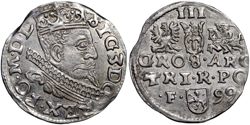 Zygmunt III Waza, Trojak 1599 Wschowa - nieopisana interpunkcja
 Piękny egzempl...