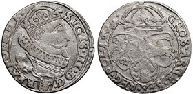 Zygmunt III Waza, Szóstak 1626 Kraków 
 Bardzo ładny egzemplarz wybity zużytymi stemplami. Nieopisany wariant bez kropke po D. Srebro, średnica 25 mm...