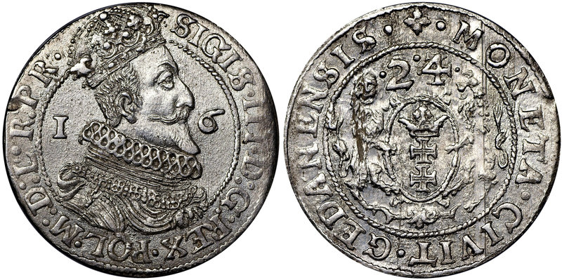 Zygmunt III Waza, Ort 1623/4 Gdańsk - PR
 Piękny, okołomenniczy detal. Odmiana ...