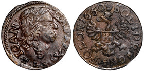 Jan II Kazimierz, Szeląg koronny 1660 Ujazdów
 Bardzo ładny, lekko niedobity egzemplarz. 

Grade: XF+ 
Reference: Wolski KU.60.C.24.11.20c (R1), K...