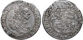 Jan II Kazimierz, Ort 1659 Kraków - nieopisany SV M D L/ARGENT
 Dość ładny egzemplarz. Mennicze wykruszenia blachy. Nieopisany u Kamińskiego i Kurpie...