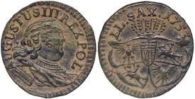 August III Sas, Szeląg 1753 Grunthal
 Ładny egzemplarz w ciemnej patynie. 

Grade: XF- 
Reference: Kopicki 2055
Estimate: EUR 23 - 34