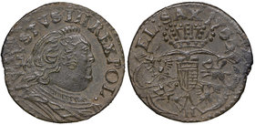 August III Sas, Szeląg 1755 Gubin - litera H
 Bardzo ładny egzemplarz. Patyna, nalot. 
Grade: XF/XF+ 
Reference: Kopicki 2080
Estimate: EUR 34 - 5...