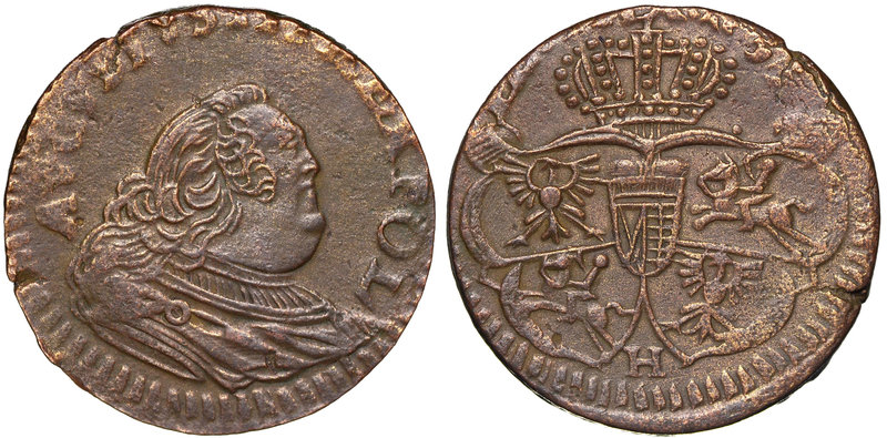 August III Sas, Grosz 1755 Gubin - litera H
 Ładny egzemplarz. Dawniej wyczyszc...