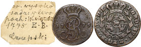 Poniatowski, Grosz 1775 EB - ex Soubise-Bisier
 Obiegowy egzemplarz. Dołączona karteczka ze zbioru Soubise-Bisier'a. Moneta użyta przez Gorzkowskiego...