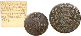 Poniatowski, Grosz 1789 EB - ex Soubise-Bisier
 Obiegowy egzemplarz. Dołączona karteczka ze zbioru Soubise-Bisier'a. Miedź, średnica 21 mm, waga 3,29...
